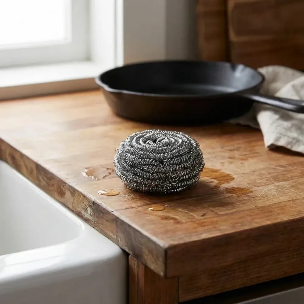 Heavy-duty steel scrubber - kitchen tool