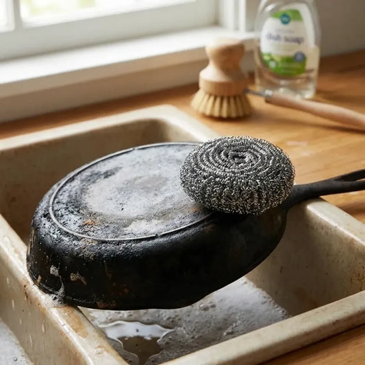 Heavy-duty steel scrubber - kitchen tool