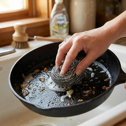 Heavy-duty steel scrubber - kitchen tool