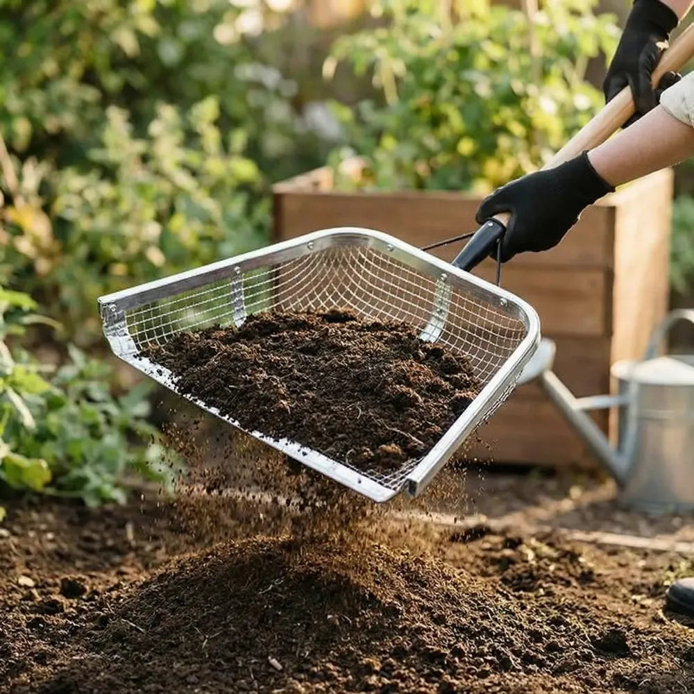Heavy stainless steel soil shovel