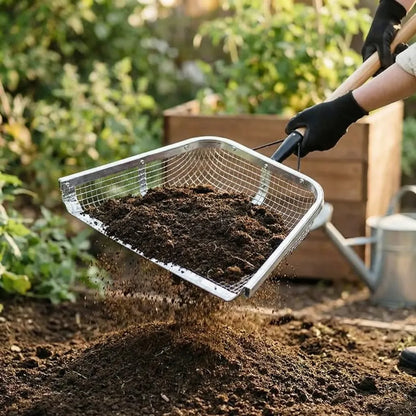 Heavy stainless steel soil shovel
