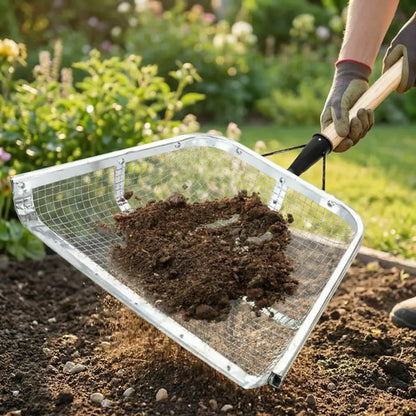 Heavy stainless steel soil shovel