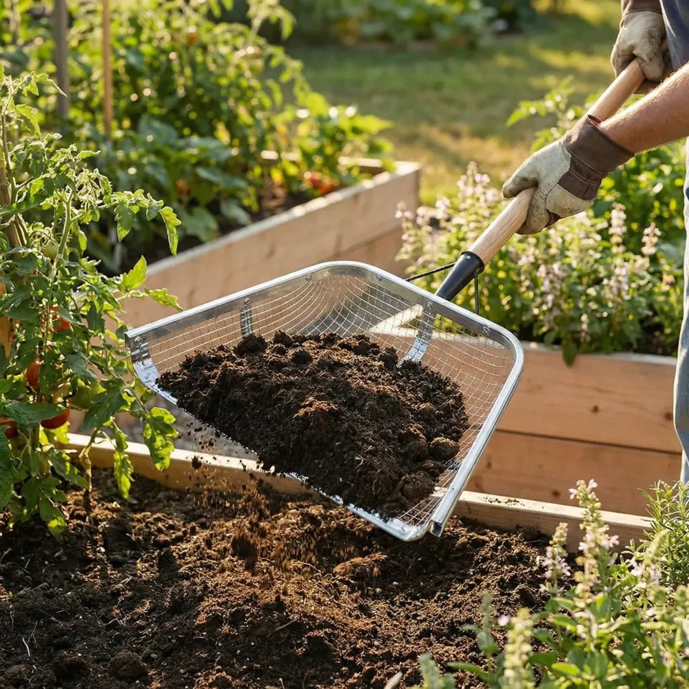 Heavy stainless steel soil shovel