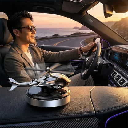 Helicopter alloy solar car air perfume diffuser