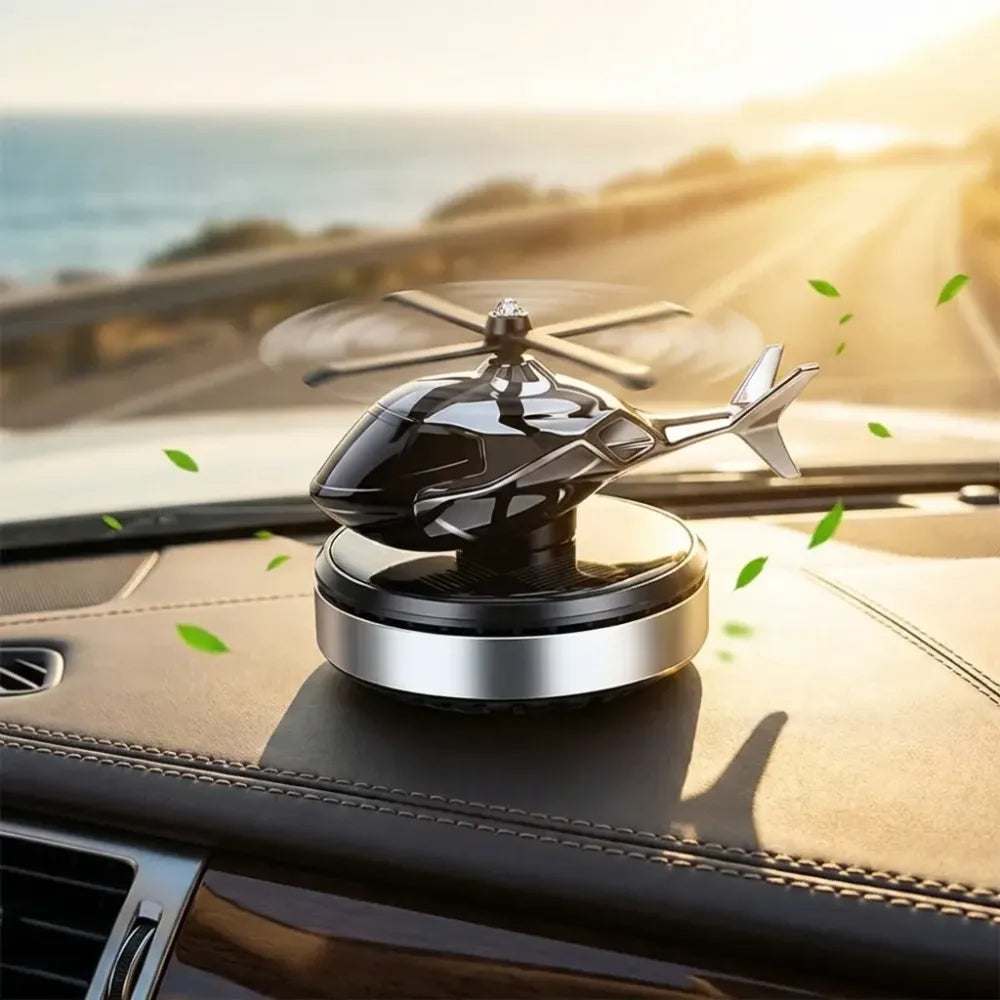 Helicopter alloy solar car air perfume diffuser