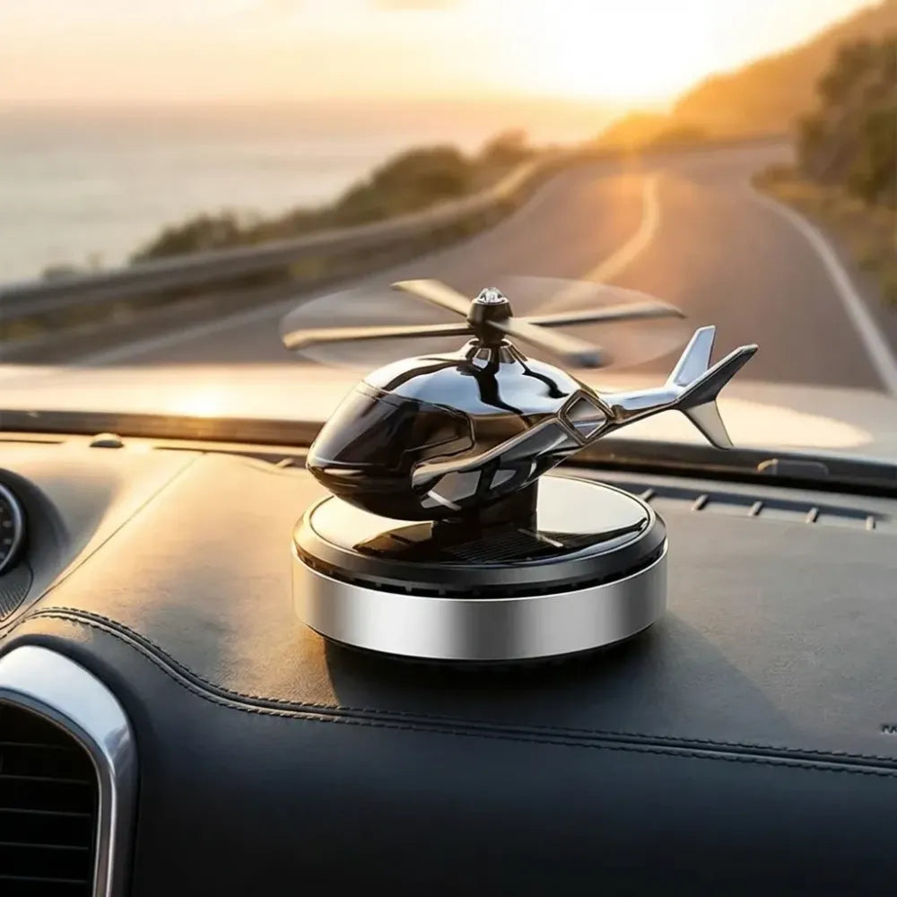 Helicopter alloy solar car air perfume diffuser