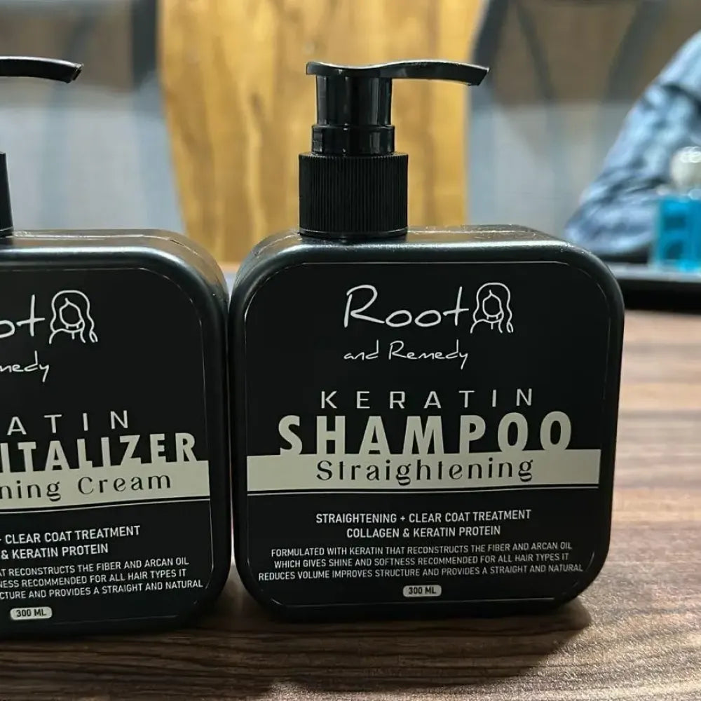 Herbal pro hair straightening shampoo & keratin cream – 300ml each
