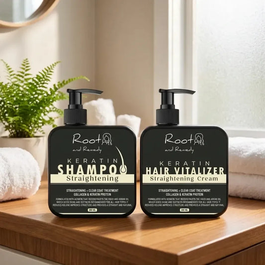 Herbal pro hair straightening shampoo & keratin cream – 300ml each