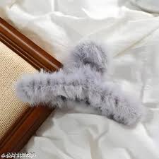 Plush non-slip hair claw clip
