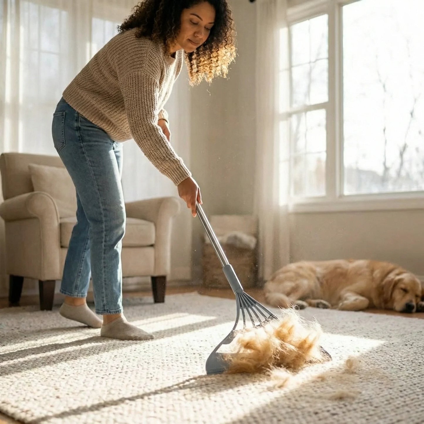 Eco-Friendly Broom with Scraper