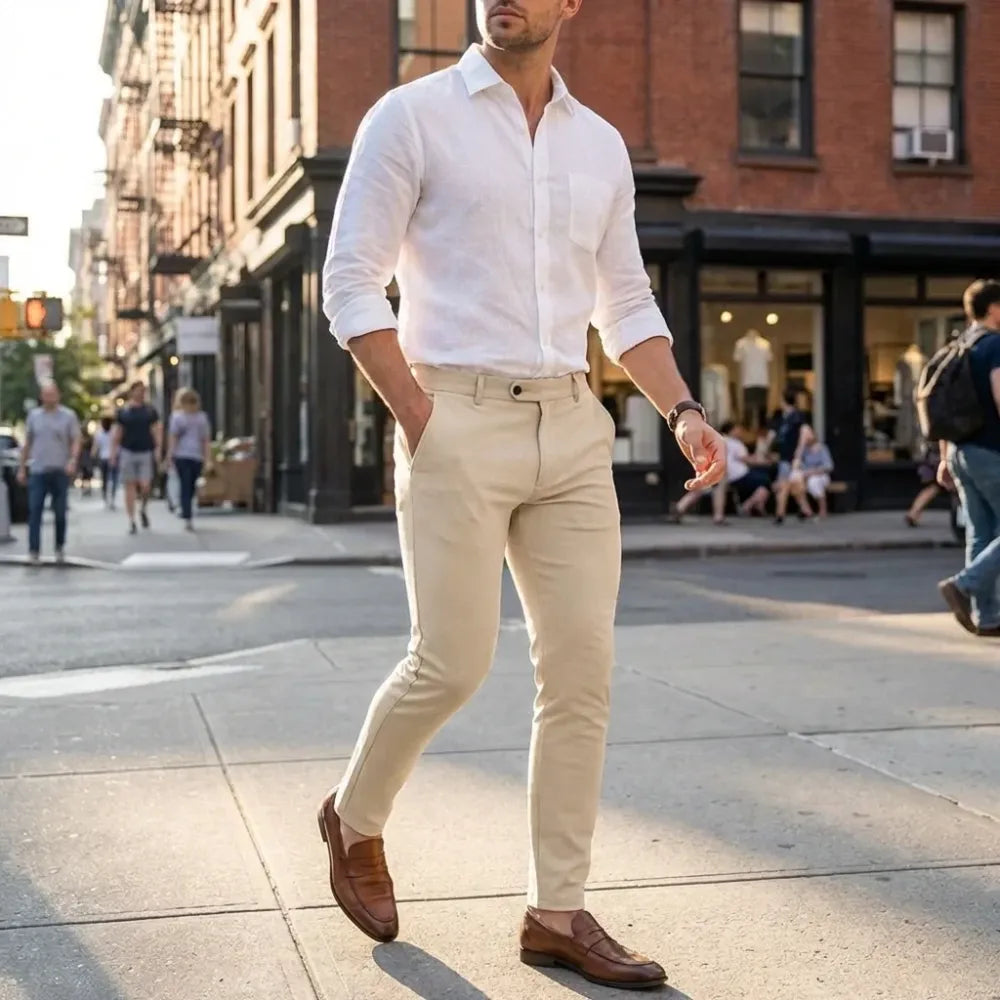 High elasticity men’s classic pants (pack of 3)