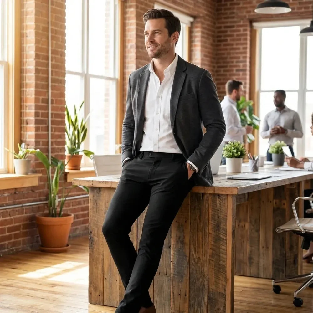 High elasticity men’s classic pants (pack of 3)