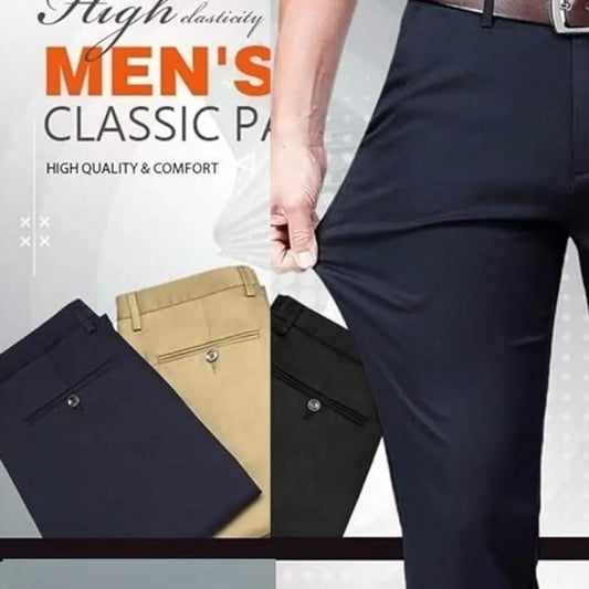 High elasticity men’s classic pants (pack of 3)