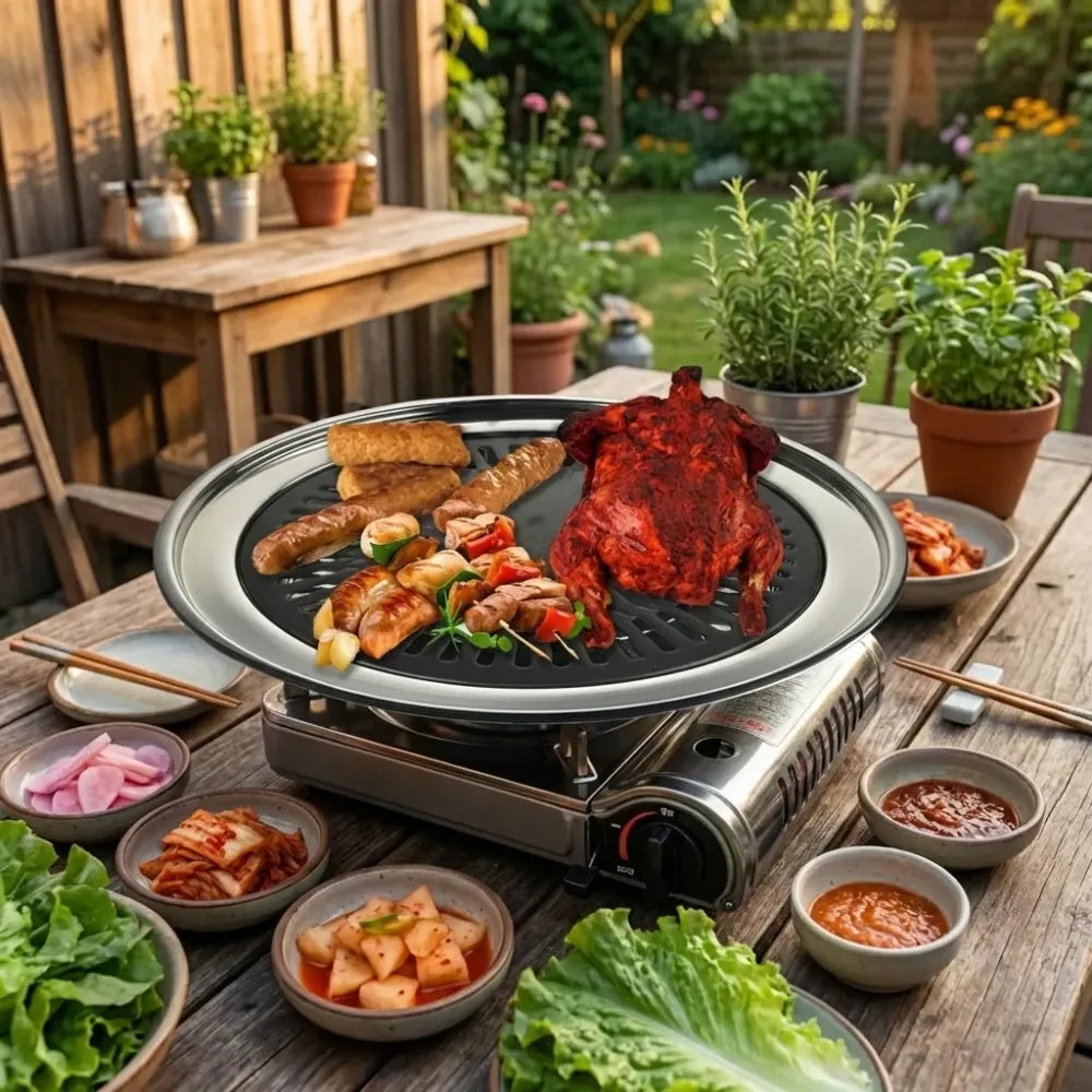 Indoor smokeless bbq grill