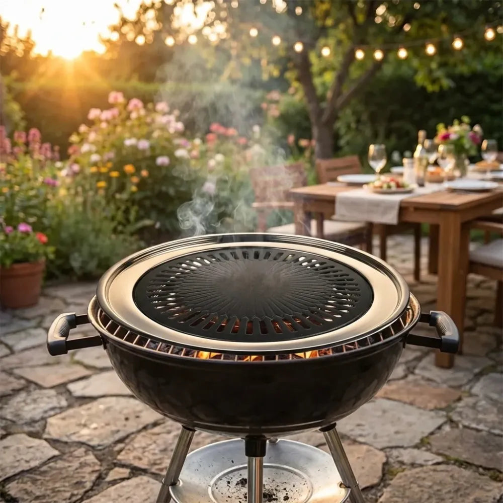 Indoor smokeless bbq grill