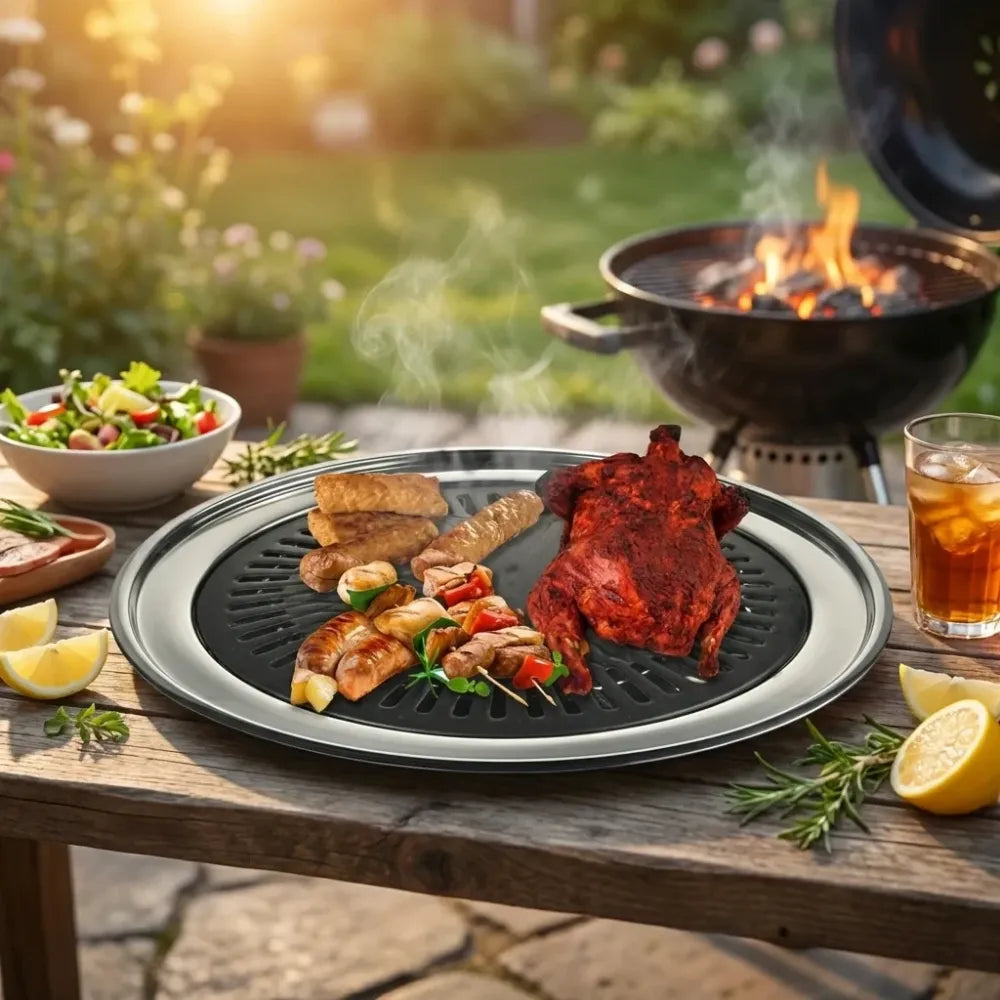 Indoor smokeless bbq grill