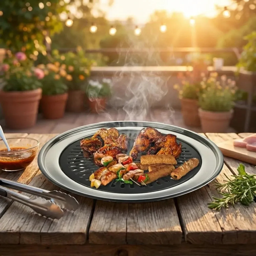 Indoor smokeless bbq grill