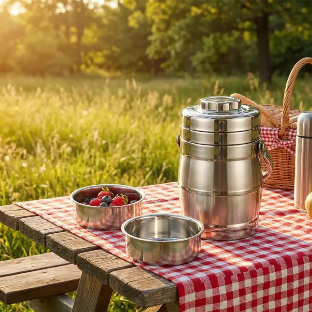 Insulated leak-proof stainless steel lunch box (2.2l) - kitchen tool
