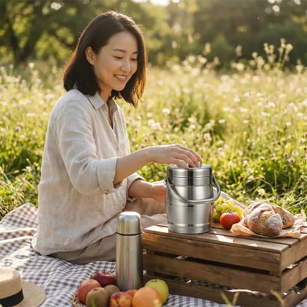 Insulated leak-proof stainless steel lunch box (2.2l) - kitchen tool