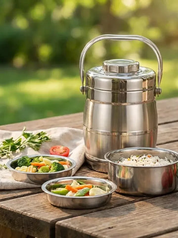 Insulated Leak-Proof Stainless Steel Lunch Box (2.2L)