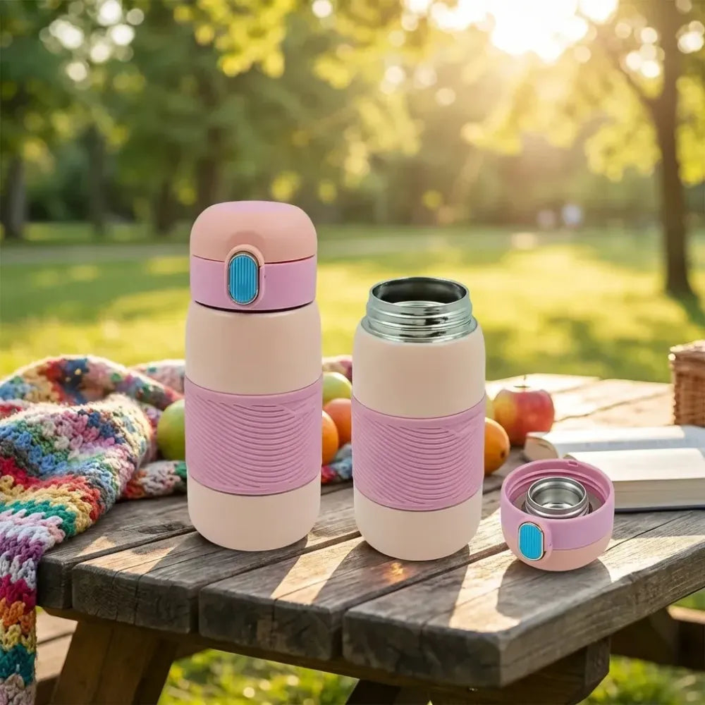 Insulated stainless steel bottle with rubber grip (420 ml) (copy) - home & kitchen