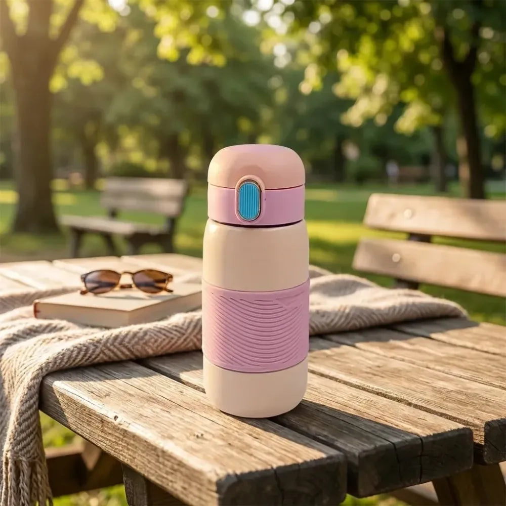 Insulated stainless steel bottle with rubber grip (420 ml) (copy) - home & kitchen