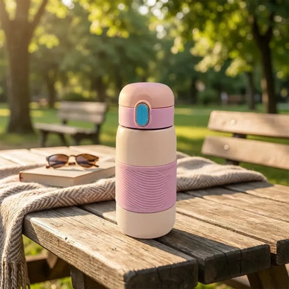 Insulated stainless steel bottle with rubber grip (420 ml) (copy) - home & kitchen