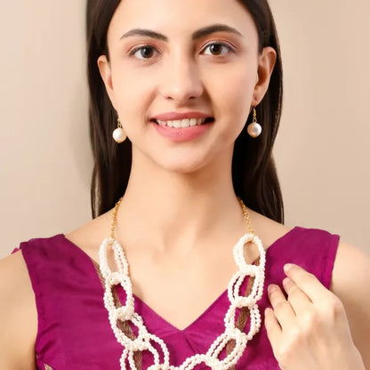 Interlinked pearl choker set - jeweller set