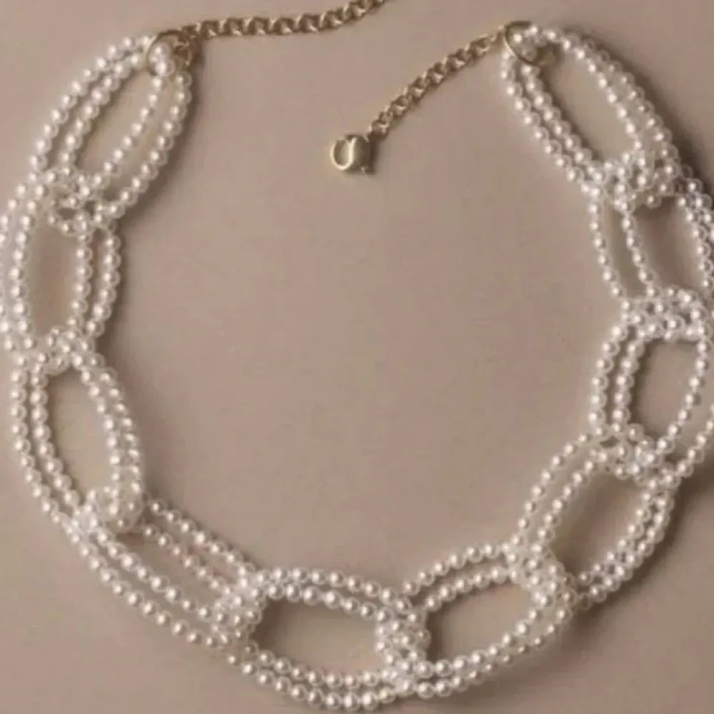 Interlinked pearl choker set - jeweller set
