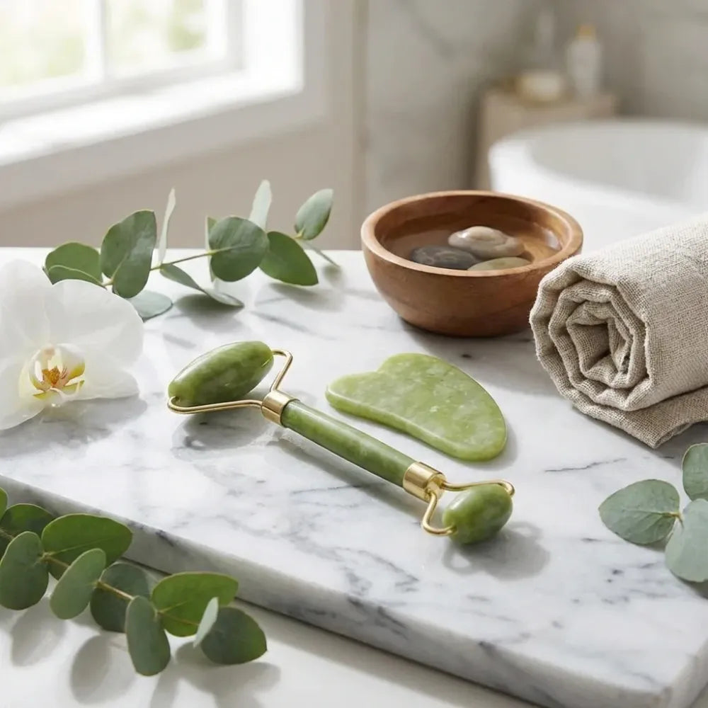 Jade stone facial roller