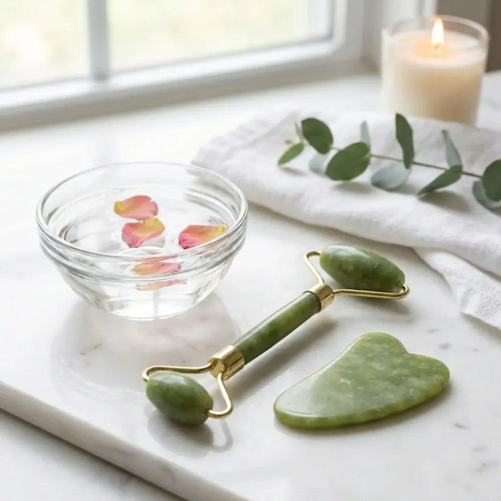 Jade stone facial roller