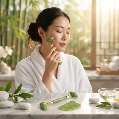 Jade stone facial roller