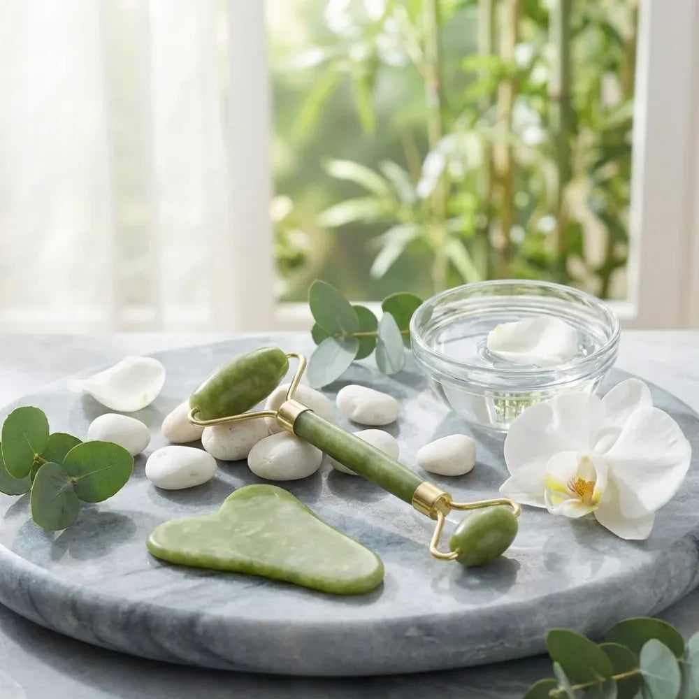 Jade stone facial roller