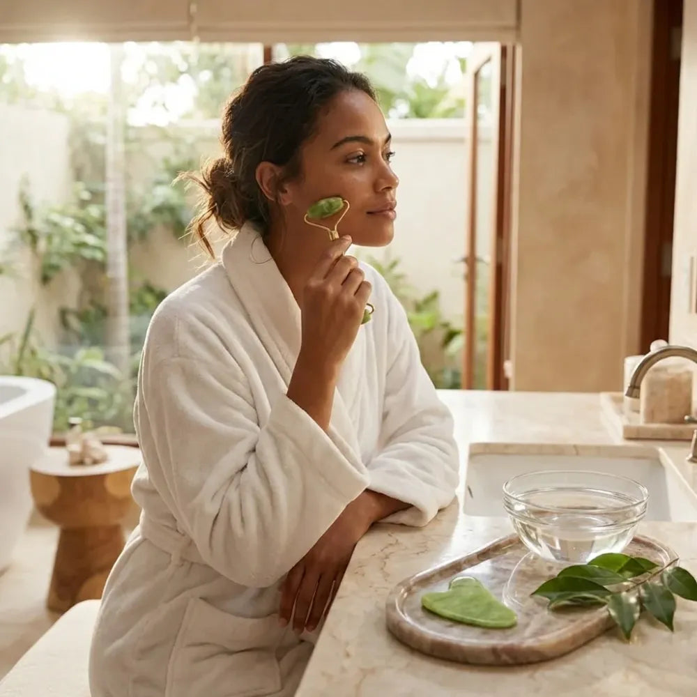 Jade stone facial roller