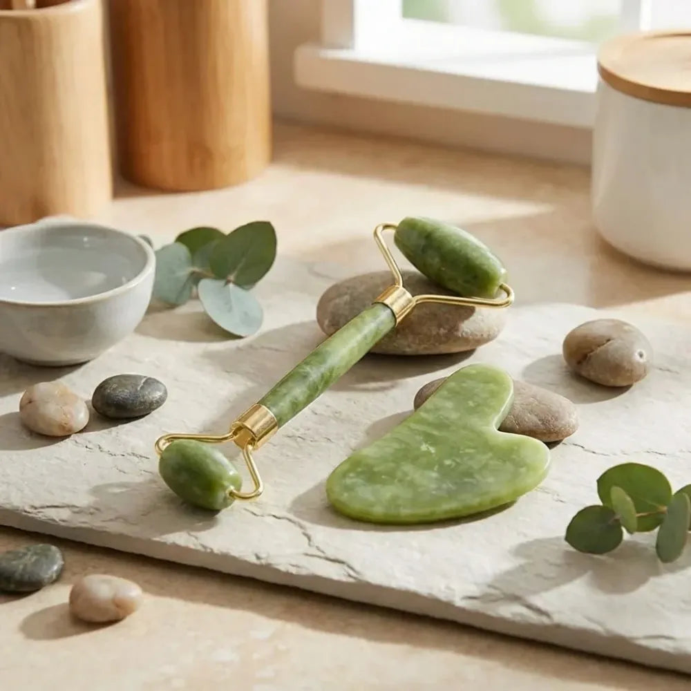 Jade stone facial roller