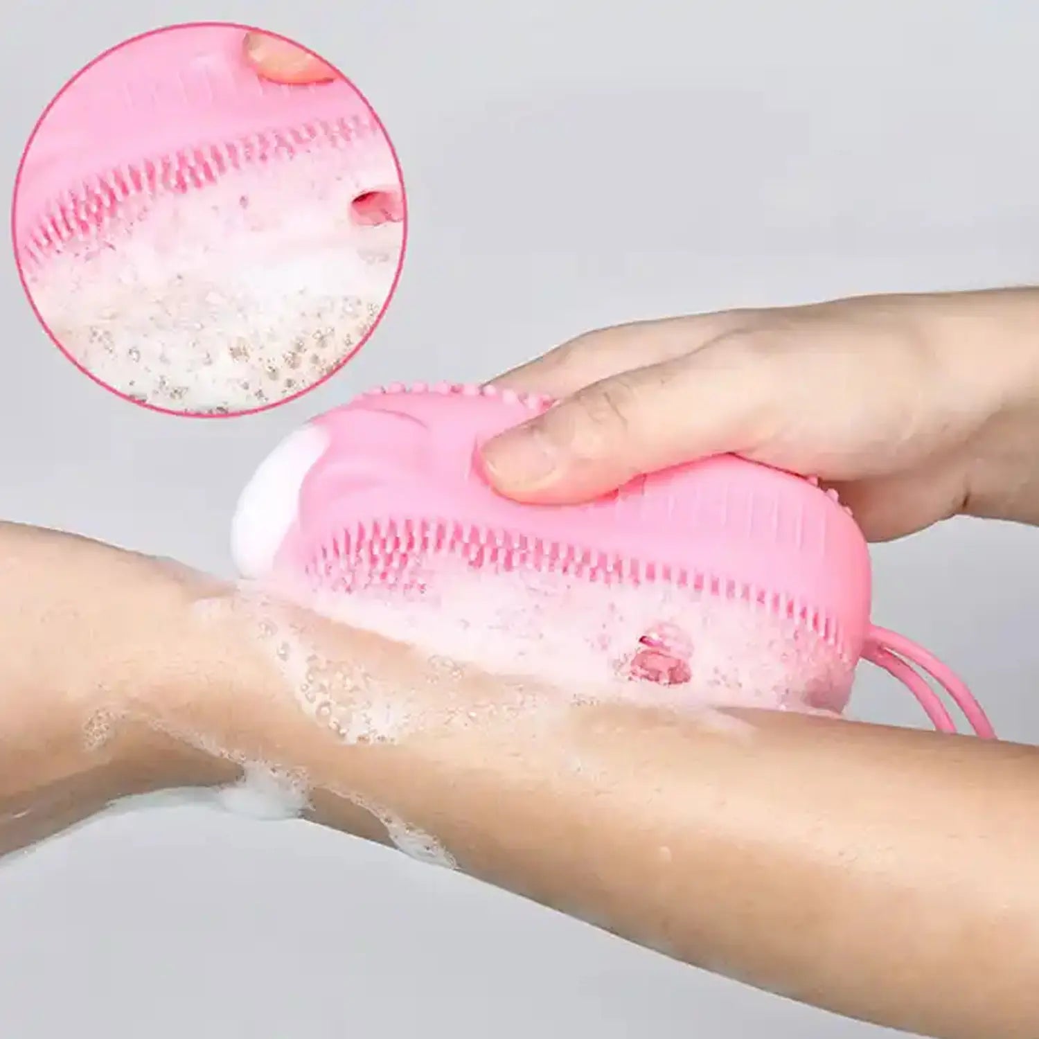 Double-sided silicone bath brush
