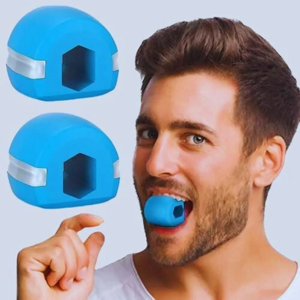 Blue jaw exerciser.