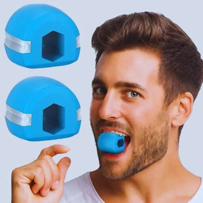 Blue jaw exerciser.