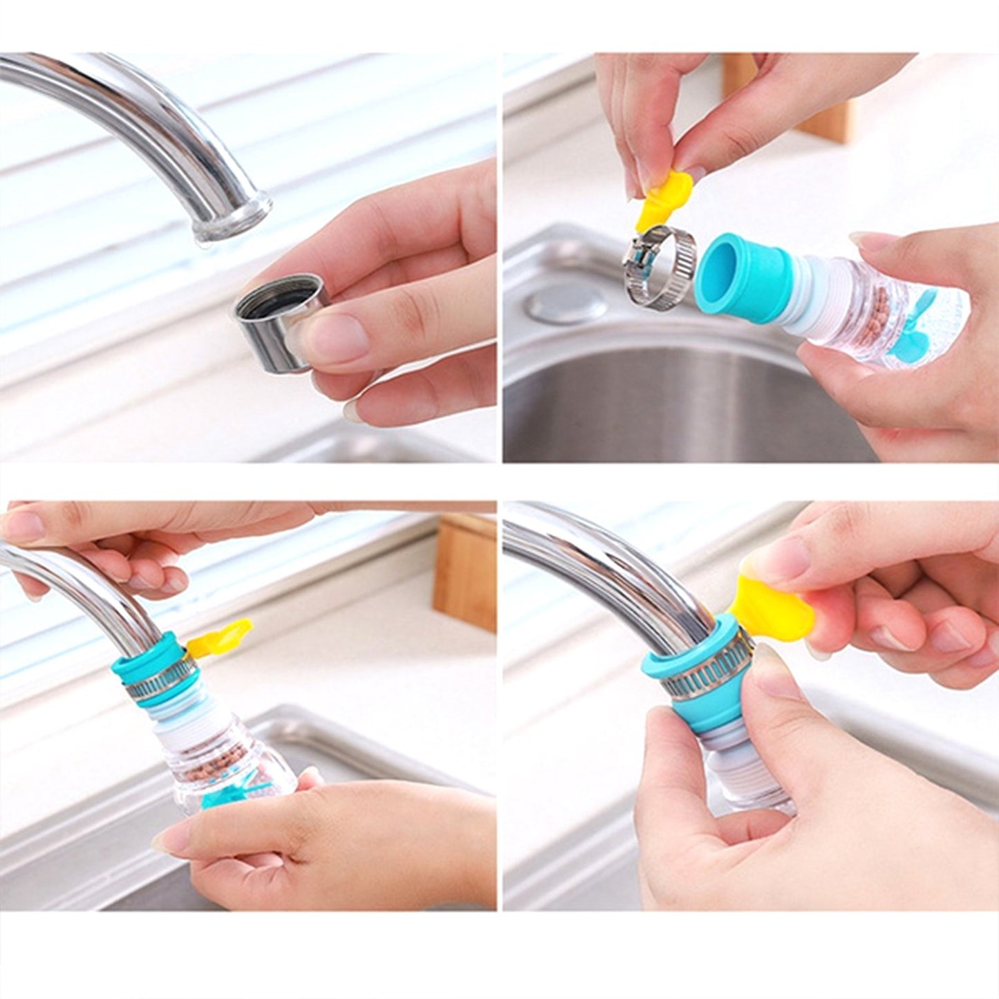 0208 360 Degree Water Saving Faucet Expandable Water Valve Splash Regulator - Kitchen Tool
