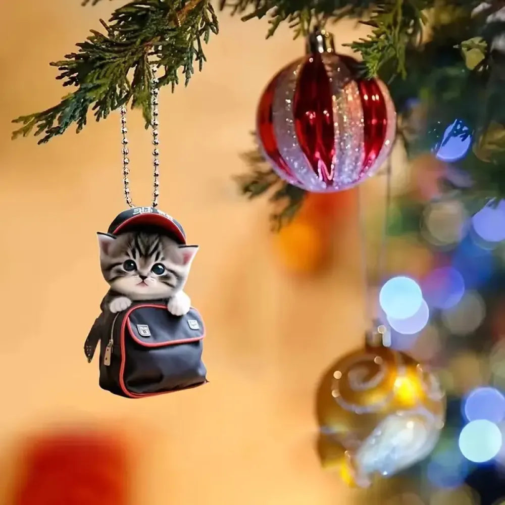 Kawaii cat acrylic pendant - car and bike accessories