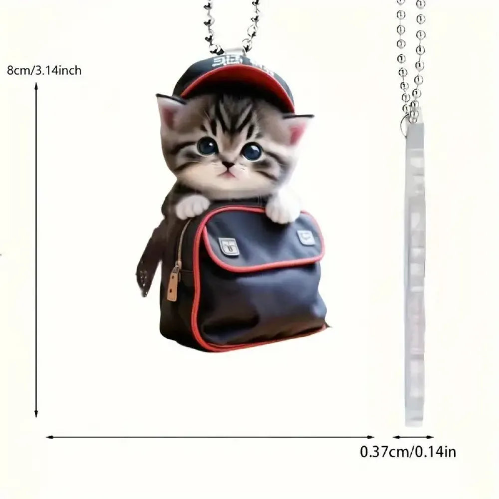 Kawaii cat acrylic pendant - car and bike accessories