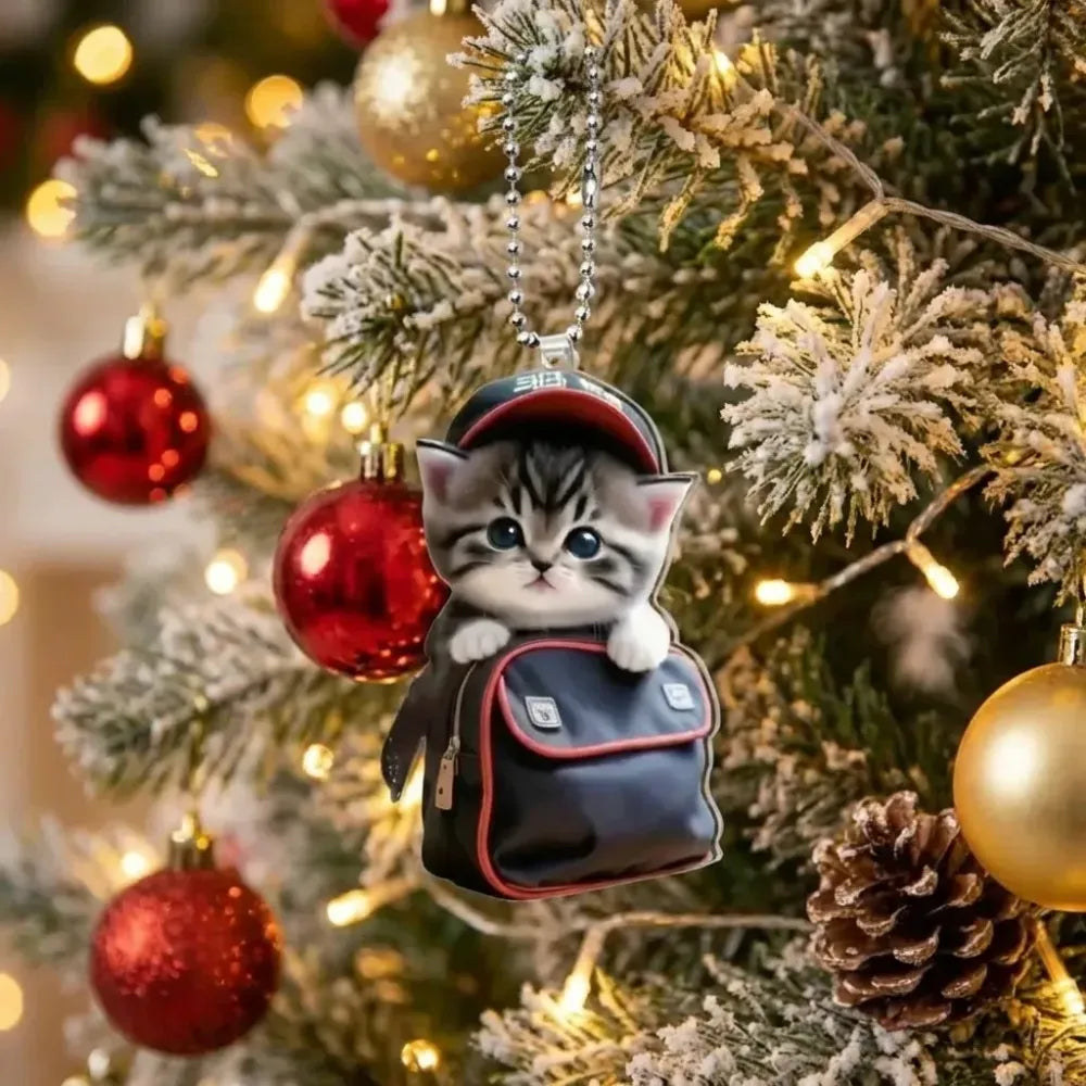 Kawaii cat acrylic pendant - car and bike accessories