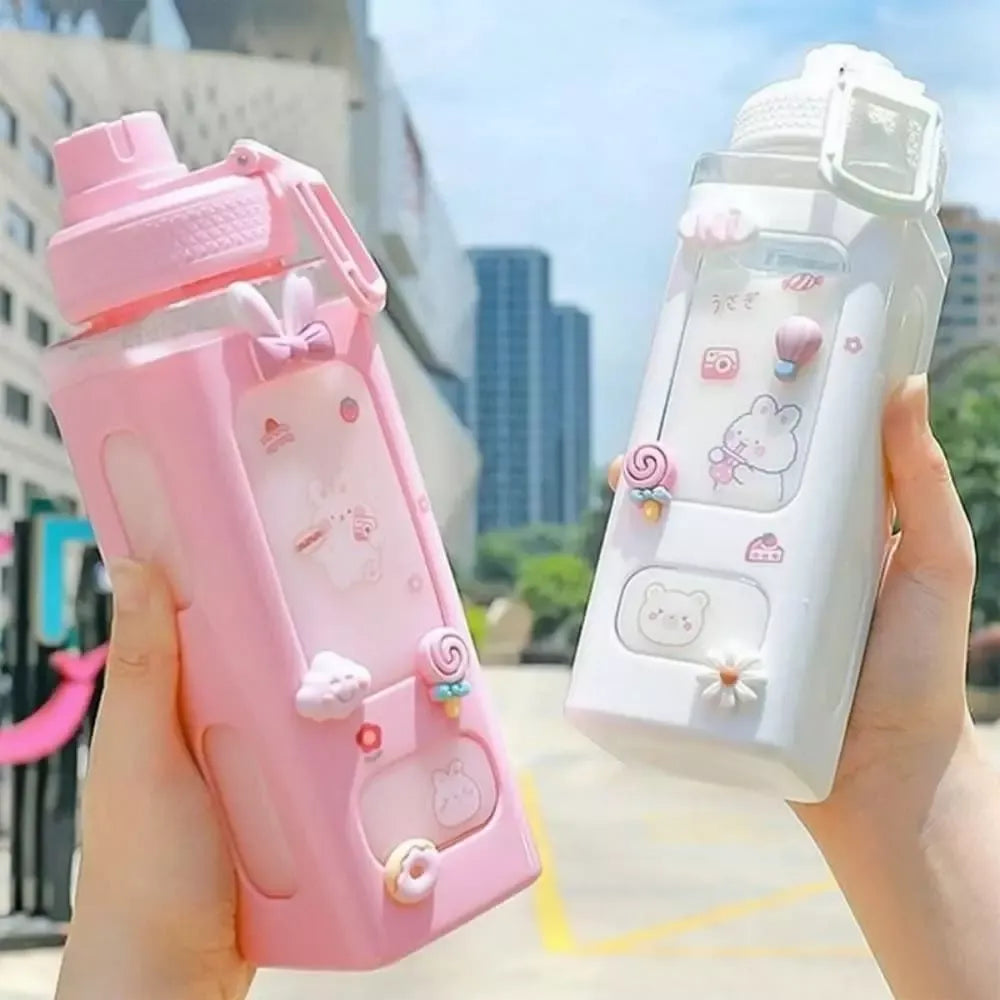 Kawaii straw water bottle - home essentials