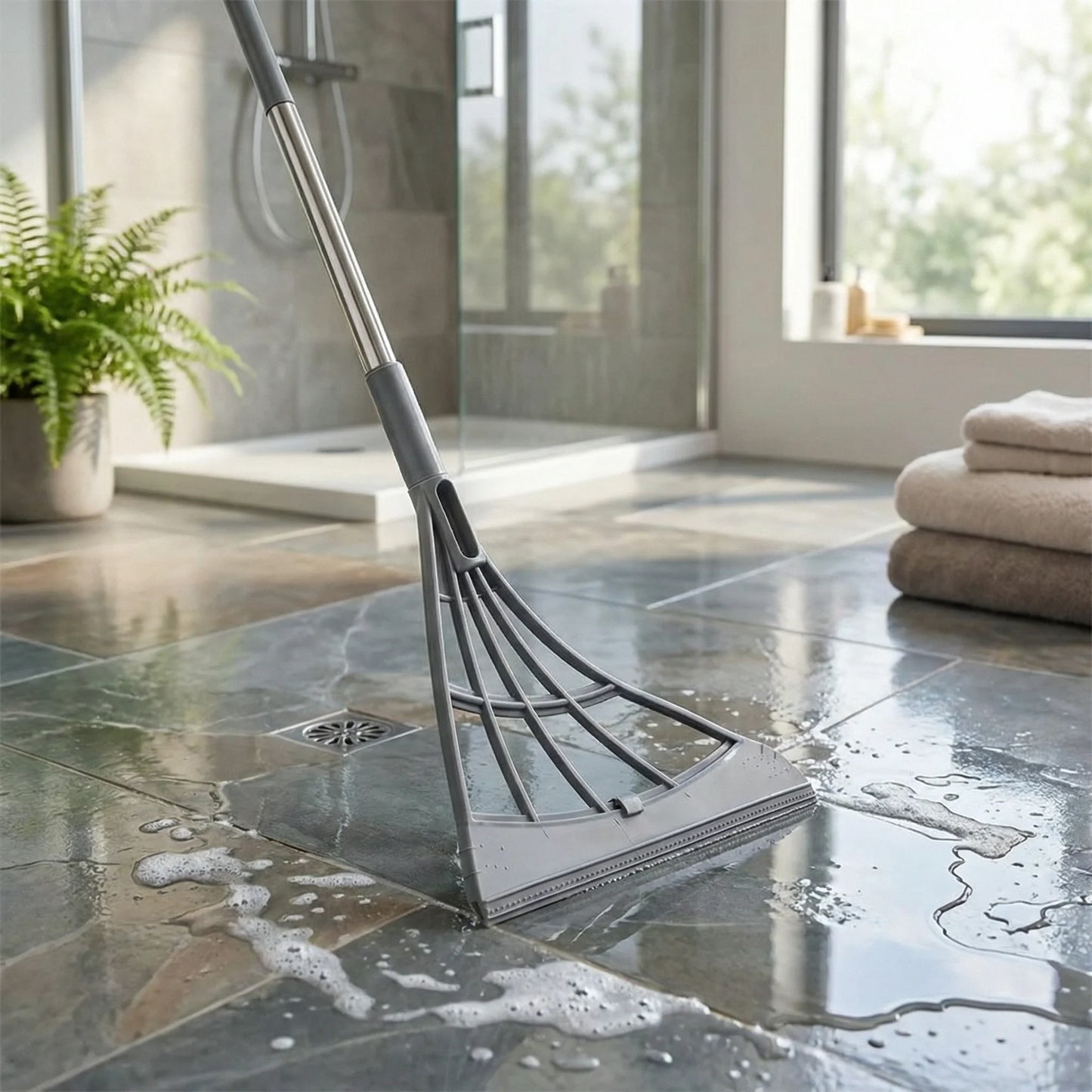 Eco-Friendly Broom with Scraper