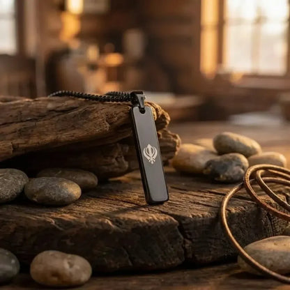 Khanda mini tag chain for men