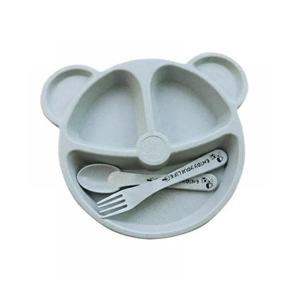 Kids 3-compartment bamboo plate - home & kitchen