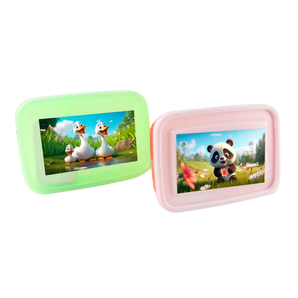 Kids cartoon printed lunch box mix design (1 set) - home & kitchen