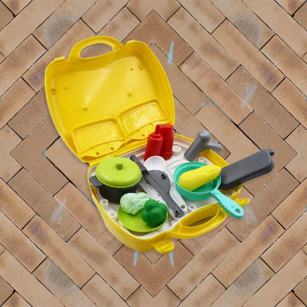Kids plastic cooking playset