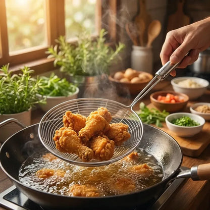 Large stainless steel oil strainer - home & kitchen