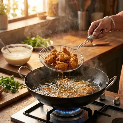 Large stainless steel oil strainer - home & kitchen